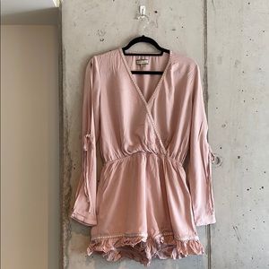 ✨ Ethereal Blush Pink Long Sleeve Romper | Size M